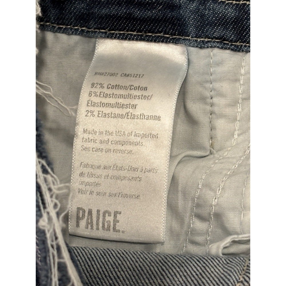 Paige Drawstring Cropped Wide-Leg Raw Hem/Waist‎ Jeans Womens 25 Blue Mid-Rise - Picture 5 of 8